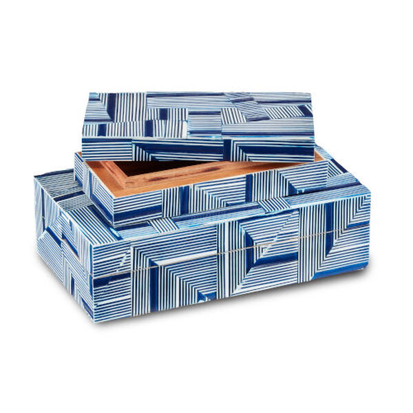 Cade Blue and White Nesting Box, Set of 2, image 2