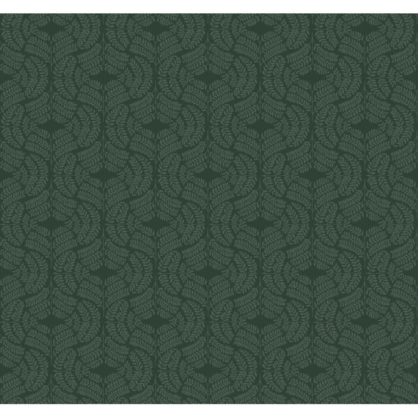 Handpainted  Dark green Fern Tile Wallpaper, image 2