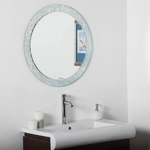 Molten Round Beveled Frameless Bathroom Mirror, image 1