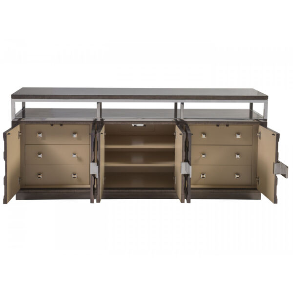 Signature Designs Brown and Silver Viscount Media Console, image 2