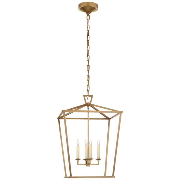 Darlana Medium Lantern in Antique- Burnished Brass by Chapman and Myers, image 1