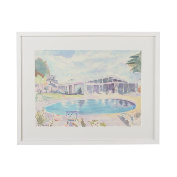 White Poolside Watercolor I, image 1