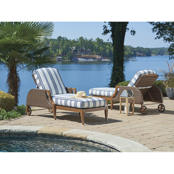 Harbor Isle Brown and Blue Chaise Lounge, image 3