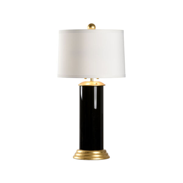Savannah Pitch Black, Gold and White Two-Light Table Lamp, image 1