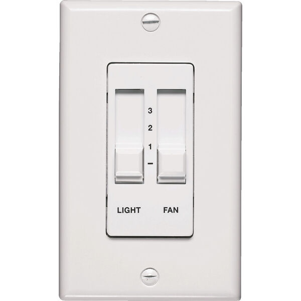 White 3-Inch Slider Ceiling Fan Wall Control, image 1