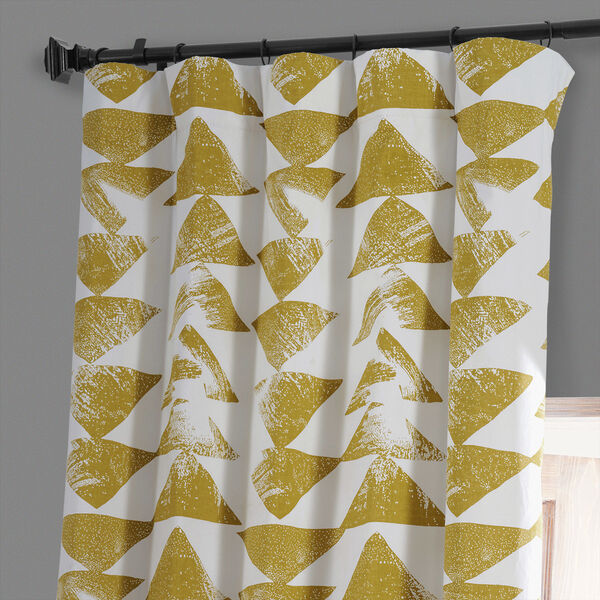 Triad Gold Printed Cotton Blackout Single Panel Curtain, image 2