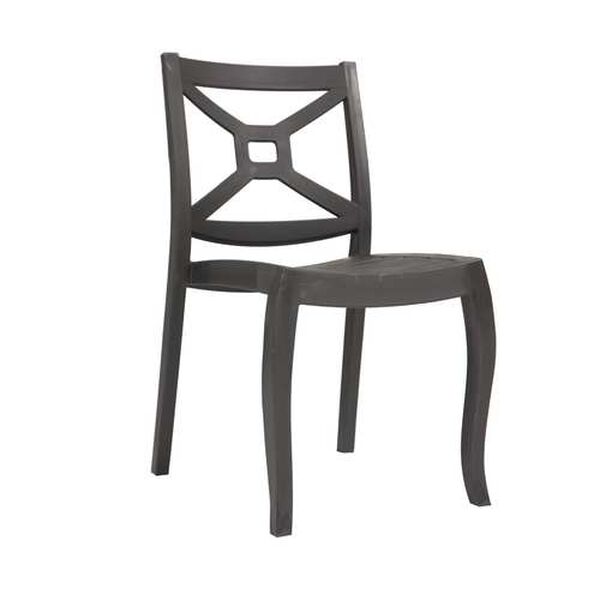 Zeus Anthracite Outdoor Stackable Side Chair, Set of Four, image 2