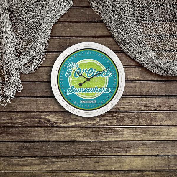 Blue and Green Margaritaville Outdoor Wall Clock, image 4