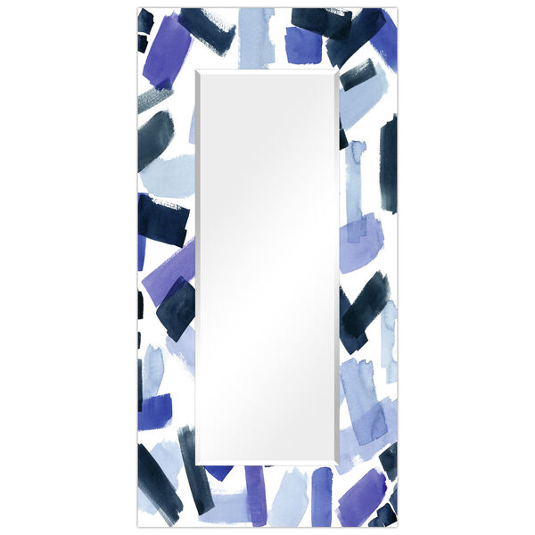 Cerulean Strokes Blue 72 x 36-Inch Rectangular Beveled Floor Mirror, image 6