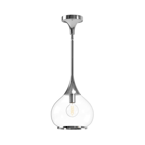 Hazel Chrome 10-Inch One-Light Pendant with Clear Glass, image 1