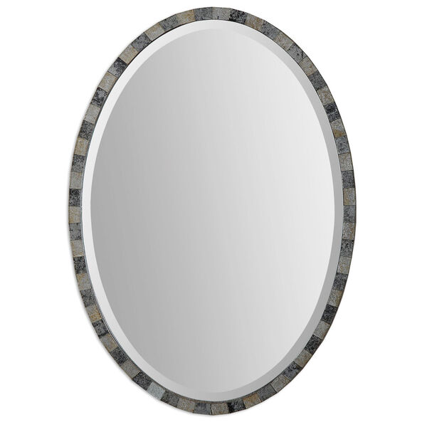 Paredes Dark Antique 29.25-Inch Oval Mosaic Mirror, image 1