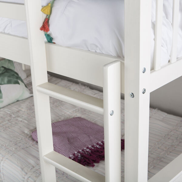 Twin over Twin Solid Wood Mission Design Bunk Bed - White, image 3