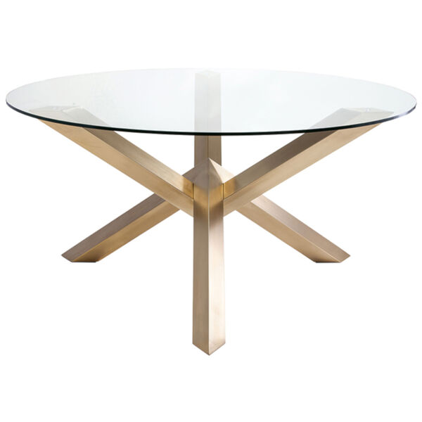 Costa Brushed Gold Dining Table, image 2