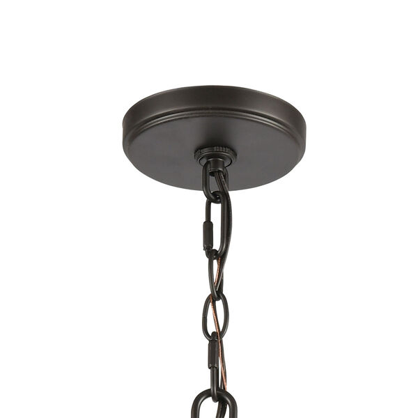 Talia Oil Rubbed Bronze and Satin Brass Six-Light Chandelier, image 6