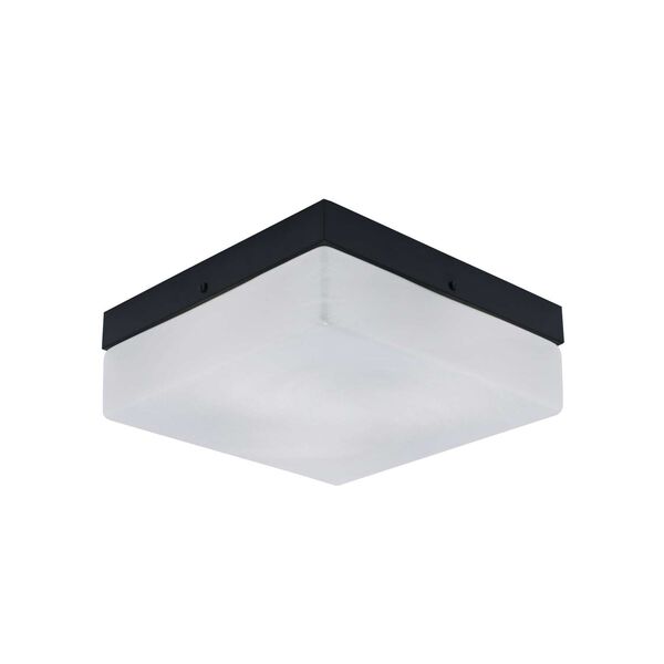 Matte Black 12-Inch Three-Light Flush Mount with White Marble Glass, image 1