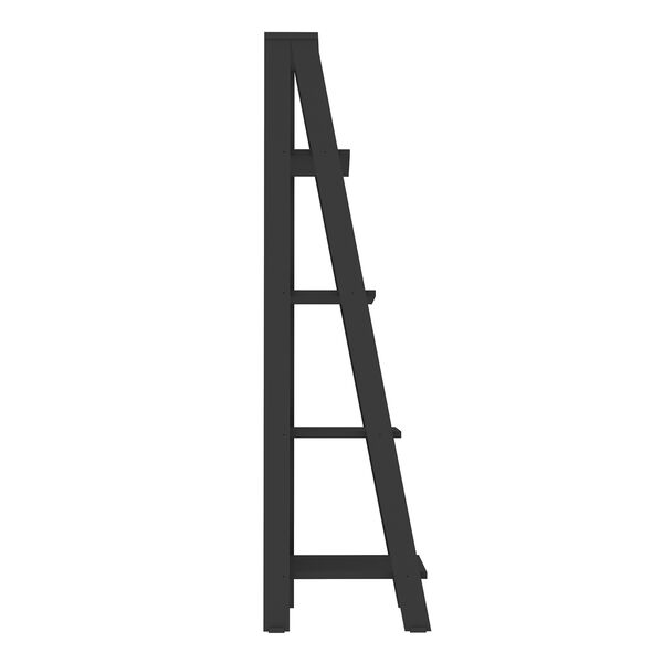 55-Inch Wood Ladder Bookshelf - Black, image 3