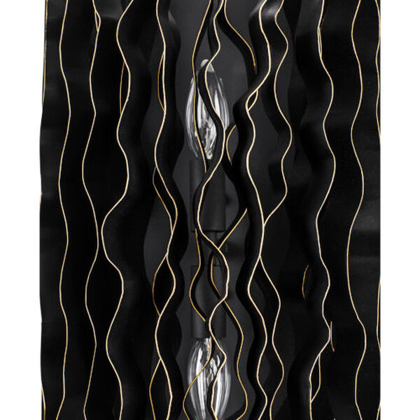Estela Matte Black French Gold Two-Light Wall Sconce, image 6