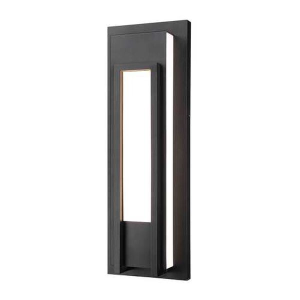 Keaton Black LED Outdoor Wall Sconce with White Glass Shade, image 1