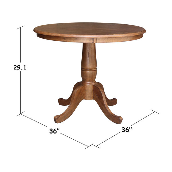 Distressed Oak 36-Inch Round Top Pedestal Table, image 3