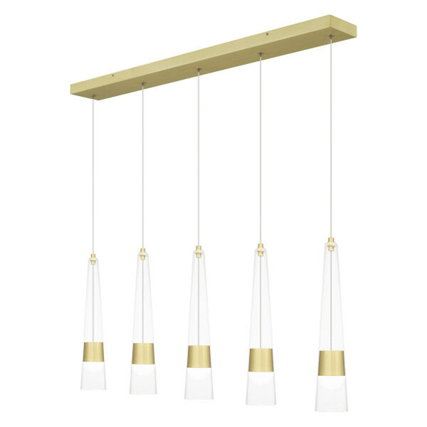 Zia Satin Gold Integrated LED Chandelier, image 1