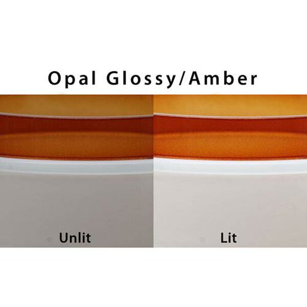 Pivot Satin Nickel 3.One-Light LED Mini Pendant with Opal Glossy and Amber Glass, image 2