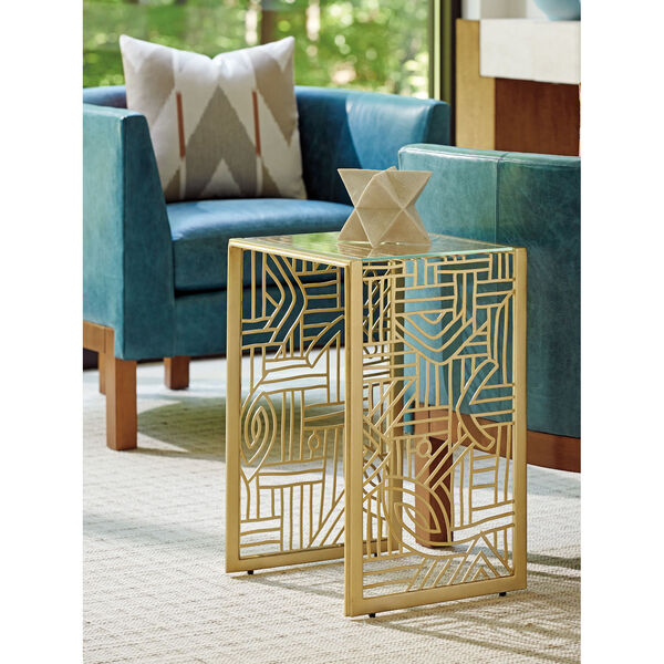 Palm Desert Gold Redford Metal Accent Table, image 2