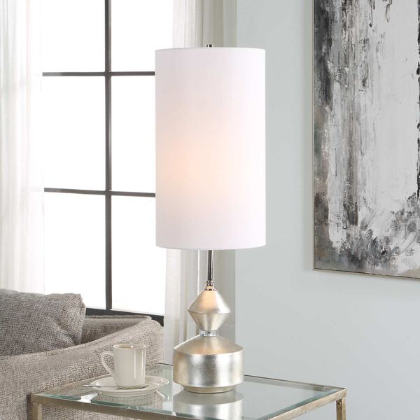 Vial Warm Silver and White Buffet Lamp, image 2
