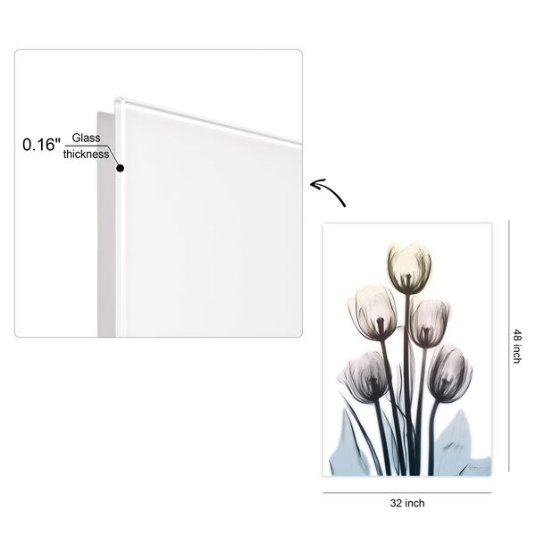 Springing Tulips Frameless Free Floating Tempered Glass Graphic Wall Art, image 4