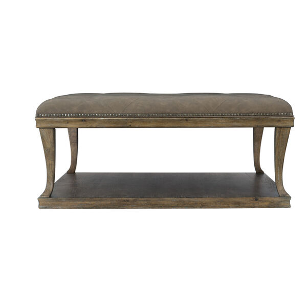 Rustic Patina Peppercorn Upholstered Cocktail Table, image 1