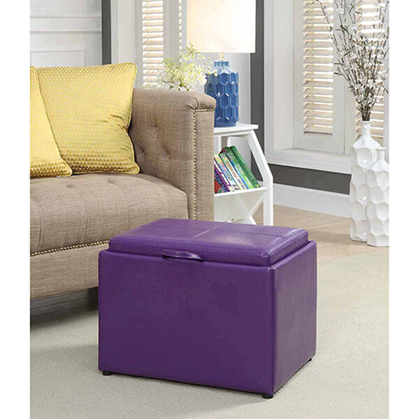 Designs4Comfort Purple Accent Storage Ottoman, image 1