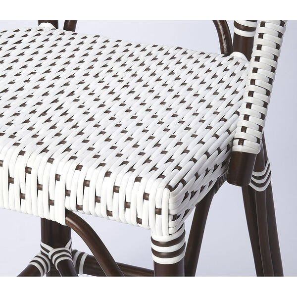Solstice White and Chocolate Rattan Counter Stool, image 2