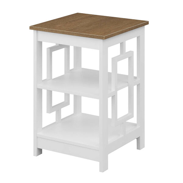 Town Square Driftwood and White End Table with Shelves, image 3