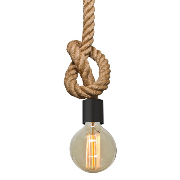 Solo One-Light Rope-Hung Mini Pendant, image 1
