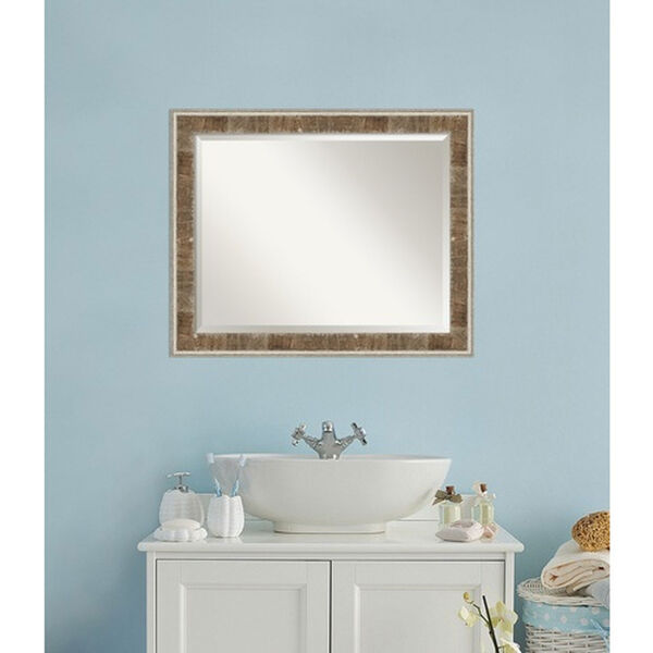 Farmhouse Brown 33-Inch Bathroom Wall Mirror, image 4