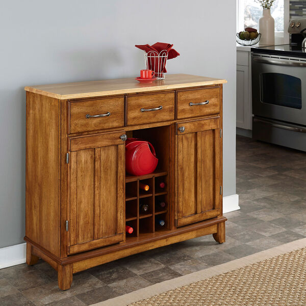Cottage Oak Buffet with Natural Wood Top, image 2