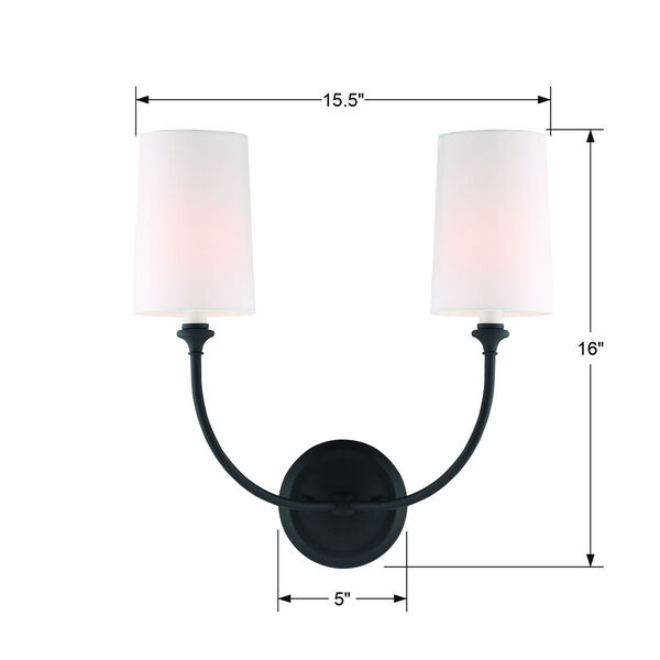 Sylvan Black Forged 16-Inch Two-Light Wall Sconce, image 5