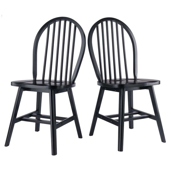 Windsor Black Chair, Set of Two, image 1