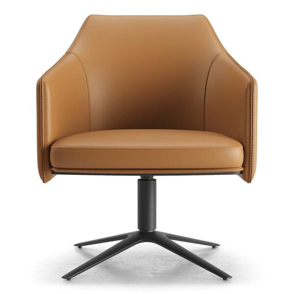 Burnley Turmeric Leather Accent Chair, image 1