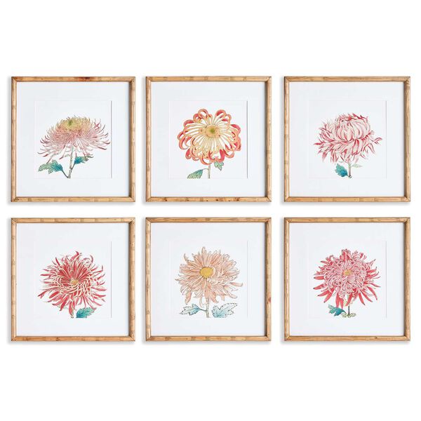 Multicolor Colorful Chrysanthemum Prints Wall Art, Set of Six, image 2