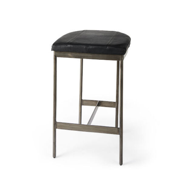 Milie Black and Nickel Counter Stool, image 1