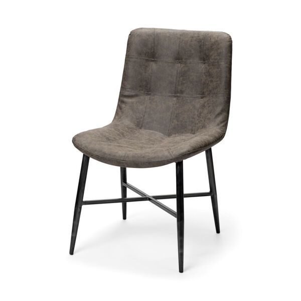 Barrow II Brown Faux Leather Dining Chair, image 1