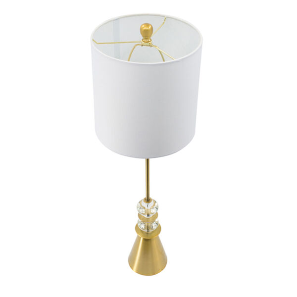 Gold and Clear One-Light Buffet Lamp, image 3