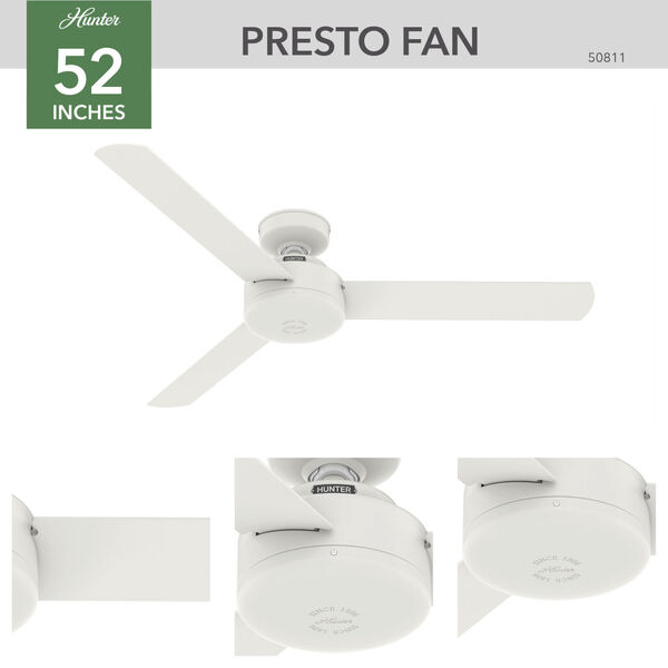 Presto Matte White 52-Inch Ceiling Fan, image 5