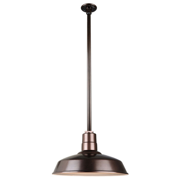 Warehouse Oil Rubbed Bronze 16-Inch Pendant with 36-Inch Downrod, image 1