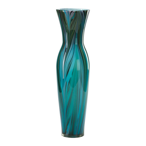 Peacock Feather Blue Tall Vase, image 1