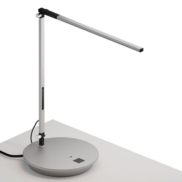Z-Bar Silver LED Solo Desk Lamp with Power Base, image 1