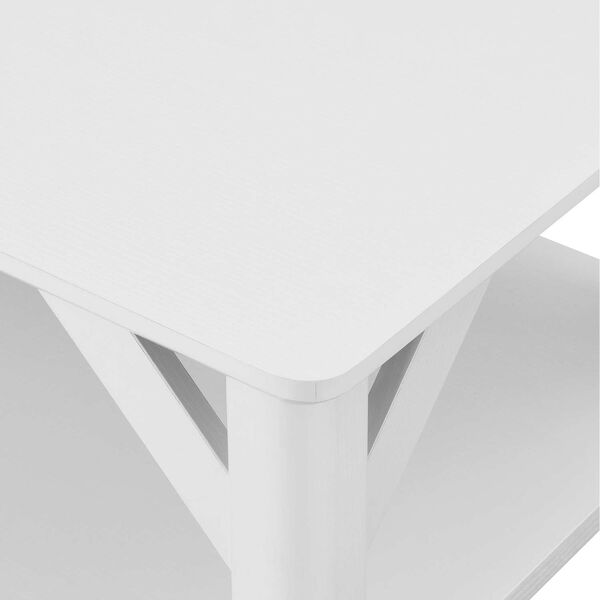 White Coffee Table with Shelf, image 5