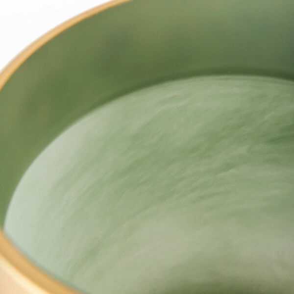 Minty Green Glass Vase with Matte Gold Neck Cuff, image 5