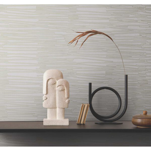 Water Reed Thatch Ivory Glint Wallpaper, image 1