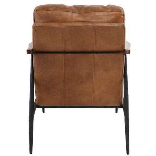 Trevor Brown and Black Leather Club Chair, image 4